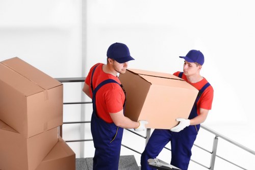 Packing boxes and materials for a home move in Merton