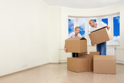 Careful packing of household items for a Merton property move