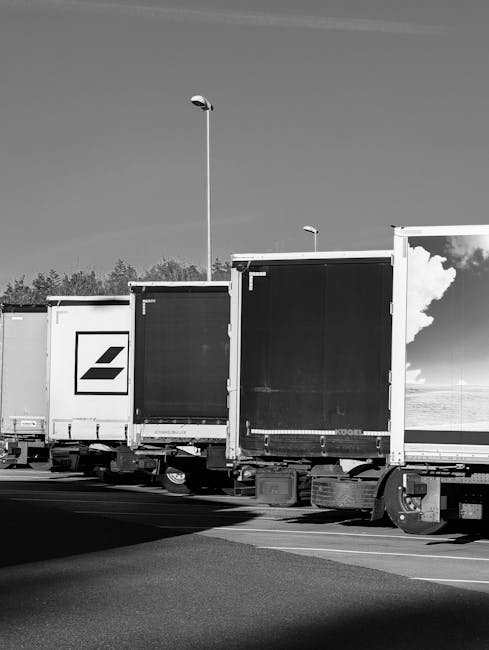 A row of four loading bays attached to a yellow industrial building, each equipped with black retractable dock shelters and metal roller shutters, is shown in the image. The bays are numbered B56, B57